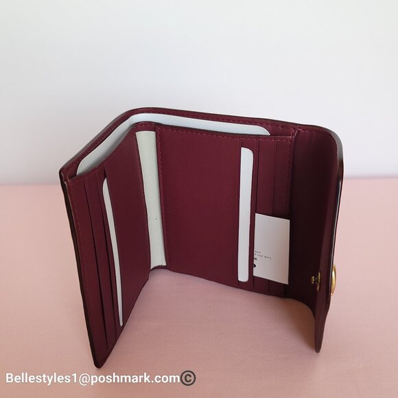 COACH Wyn Small Wallet In Colorblocked Signature Canvas & Leather-Tan Rust - Picture 13 of 16